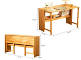 Bamboo Folding Desk, Space-Saving Computer Desk for Small Spaces, Foldable Study Table for Bedroom, W2641P408486