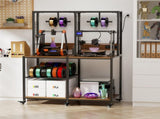Double 3D Printer Stand with Filament Storage, Heavy-Duty Metal Frame Dual 3D Printer Table 30529476