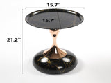 Mermaid Tail End Coffee Table Round Side Table, Modern Metal Pedestal Table, Minimalist Accent Table W2664P232839