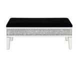 ZNTS ACME Noralie BENCH W/STORAGE Mirrored & Faux Diamonds AC00535