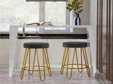 Upholstered Velvet Counter-Height Barstool, Set of 2, Black 05643034