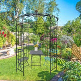 ZNTS Metal Garden Arch Iron Garden Arbors Gazebo Dia81.3'' x 114.2'' High Birdcage Shape Pergola Pavilion 13516553