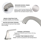 Widespread 2 Handles Bathroom Faucet with Pop Up Sink Drain Brushed Nickel W122466216