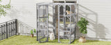 Outdoor Cat House, DIY Cat Enclosure, Cat Catio with Double Enter Doors, 62.8