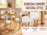 2 sets of upholstered dining chairs, cotton and linen fabric, 3-inch foam seat cushion, curved W2920P532235