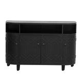 U_Style Curved Design Storage Cabinet made of Fraxinus Mandschuric Solid Wood Veneer, Featuring Four N711P247437B