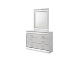 Glam Modern Style Mirror Made with Wood in White same as B009P243213 G150108643