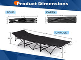 Folding Camping Cot Bed with Soft Pad, Portable Outdoor Cot, Adults Sleeping Bed 92690185