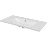 ZNTS 36" Single Bathroom Vanity Top with White Basin, 3-Faucet Holes, Ceramic, White N725P171539K