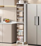 Small Narrow Storage Cabinet with Doors and Shelves Slim Waterproof Bathroom Storage Organizers 56529672
