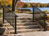 Matte black 3-tier ABS plastic handrail for patio stairs 20453346