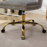 A&A Furniture Office Chair,Modern Velvet Upholstered Tufted Button Home Office Chair with Golden W1143P292468