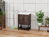 24" Bathroom Vanity White Ceramic Sink & Hot and Cold Faucet , Freestanding Bathroom Cabinet W688P224404