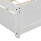 Twin size Platform Bed Wood Bed Frame with Trundle, White WF194302AAK