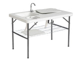 101*65.5*92cm HDPE Rectangular With Barbed Wire Foldable Outdoor Fish Killing Table White 02927889