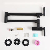 Pot Filler Faucet - Wall Mount Kitchen Sink Faucet Folding Stretchable with Single Hole Two Handles, W1243P262651