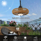 Waterproof Outdoor Ceiling Fan with Lights Remote Control W2738P242334