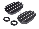 Aluminum Valve Cover Breather PCV Combo Kit Finned Valve Cover Breather Black 63183266