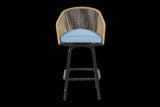 Outdoor Bar Stools Set of 2, 2-Piece Patio Bar Stools Armrests, All Weather Rattan Bar Chairs W640P256795