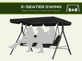 3-Seat Outdoor Patio Swing Chair-Black 98165052