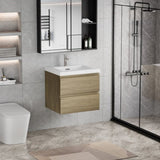24" Floating Bathroom Vanity with Sink, Modern Wall-Mounted Bathroom Storage Vanity Cabinet with W1573P152694