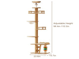 Adjustable Height Floor-to-Ceiling Cat Tree Made of MDF Board, Tall Cat Tower with Sisal Scratching 16442670