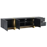 ON-TREND Luxury Fluted TV Stand for TVs Up to 80'', Modern Entertainment Center with Storage WF531671AAB
