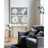 Set of 4 White and Gold Botanical Wall Art Prints, Home Decor for Living Room Dining Room Bedroom W2078127367