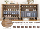 29.5" Farmhouse Shoe Cabinet - 4-Tier Shelves, 3 Adjustable Layers with 9 Height 05788312