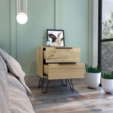 Augusta 2 Nightstand , End Table, Side Table Four Legs, Two Drawers -Light Oak B20091892