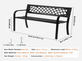 Outdoor Bench 46 in Metal Garden Bench 480 lbs Park Patio Yard Porch Bench 58980159