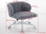 A&A Furniture Office,Artificial rabbit hair Home Office with Metal Base,Adjustable Desk W1143P324154