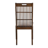 Set of 2 Rustic Dining Chairs, Farmhouse Side Chairs with Slatted Back, Upholstered Seat, Weathered W2537P369835