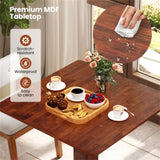 Walnut Square Dining Table with Pedestal Base and Rubber Wood Frame 43547531