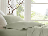 4 Pieces Queen Sateen Sheet Set,Sage B035P381328