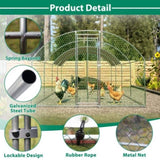 ZNTS 26'x9'x6'Large Metal Chicken Coop,Walk-in Poultry Cage,Chicken Run with Waterproof Cover,Outdoor 97259281