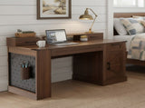 55" Farmhouse Office with Storage Cabinet & Charging Station, Barn Door Design Computer Writing 61456620
