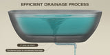 63" Luxury Engineered Solid Surface Bathtub, Stone Resin Freestanding Soaking Bathtub with Overflow W1573132651