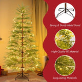 6 Feet Artificial Full Christmas Tree Includes LED Lights and Metal Stand, 612 Tips Full Tree,Xmas N710P181792S