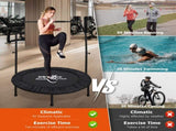 High-Quality Adjustable Foam Handle 1 Mini Trampoline 40" - Supports Up To 400lbs, Black Rectangular 71240798
