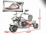 Three-Wheel Electric Motorcycle Battery-Powered with Headlight Music Forward And Reverse Grey Kids 81854975