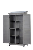 Outdoor Storage Cabinet Metal Top,Garden Storage Shed,Outdoor 68 Inches Wood Tall Shed for Yard W1390121823