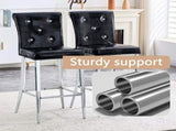 Set of 2 Black Crocodile Faux Leather Bar Chairs with Crystal Accents 81156078