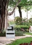13.6x15.7x22.4" Decorative 4 Tier Gray and Black Block Fountain with Light, for Indoor and Outdoor W2078138948