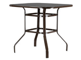 Wrought Iron Glass High Bar Table Patio Bar Table Brown 75817084