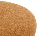 Modish Round Ottoman Boucle Top with Splayed Rubber Wood Legs, Pumpkin Orange N769P346256O