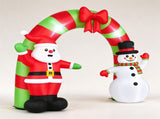 10 FT Christmas Inflatable Archway with Santa & Snowman, Built-in LED Lighted Blow Up Arch for Yard 36327169
