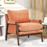 ZNTS Mid-Century Modern Velvet Accent Chair,Leisure Chair with Solid Wood and Thick Seat Cushion for WF301654AAG