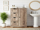 Washed gray MDF with melamine veneer, 56*30*80cm, 4 drawers, 1 door, bathroom vanity 66692170