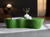 50 Inch Unique Shape Coffee Table Sturdy Fiberglass Tea Table for Living Room No Need Assembly GREEN W876P452391